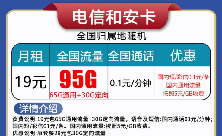 中國電信和安卡、喜顏卡套餐介紹 實用優(yōu)惠的手機(jī)上網(wǎng)卡低至19元全國流量不限速