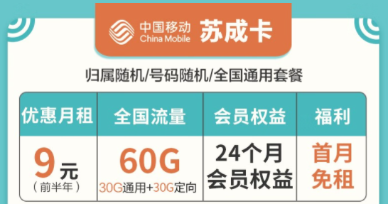 移動流量卡套餐推薦|蘇成卡、宏光卡、星欣卡|全國通用套餐低月租首月0元用