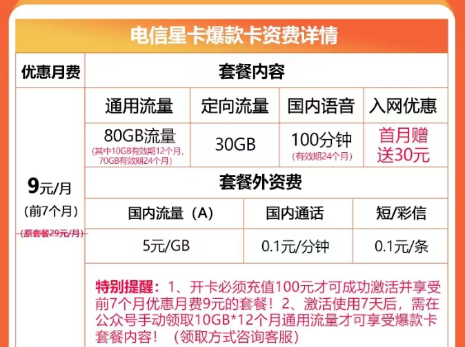 電信星卡升級(jí)版優(yōu)惠套餐|電信星卡爆款卡、星卡大?？▅添加流量+語言|首月免費(fèi)