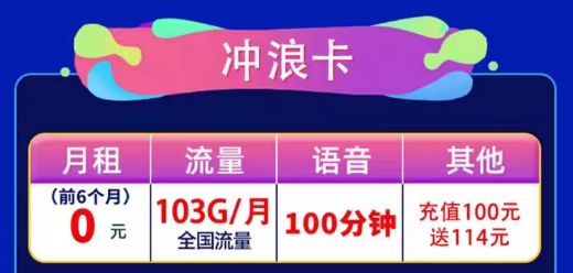 聯(lián)通通用流量卡|聯(lián)通0元沖浪卡、聯(lián)通風(fēng)漣卡|103G通用流量+100分鐘語(yǔ)音