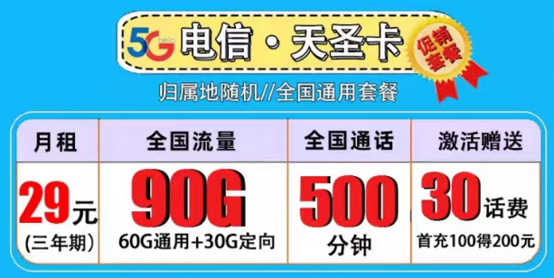 買一張流量卡是必須的嗎？電信29元天圣卡|副卡必備90G全國流量+500分鐘語音