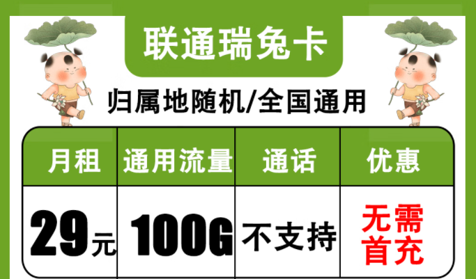 聯(lián)通純流量卡免費申請|聯(lián)通瑞兔卡、金兔卡|流量卡網(wǎng)速不好？