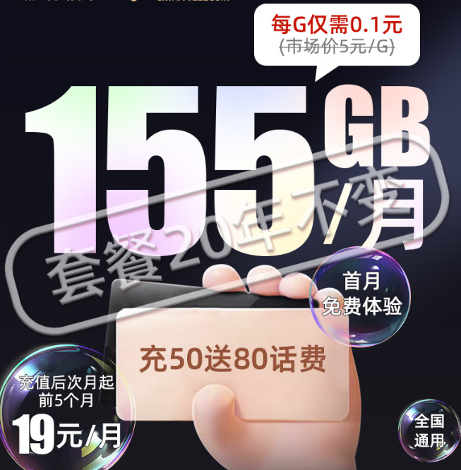 電信大流量純上網(wǎng)卡：無(wú)合約期、9元體驗(yàn)超多高速流量、官方可查