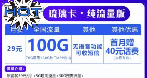 上網(wǎng)無極限！聯(lián)通29元100G套餐！想玩就玩！