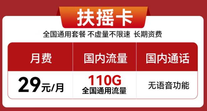 實惠好用的流量卡推薦！29元110G、29元100G通用流量卡！